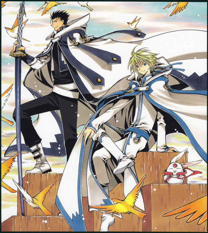 clamp fai_d._flourite kurogane male mokona tsubasa_reservoir_chronicle