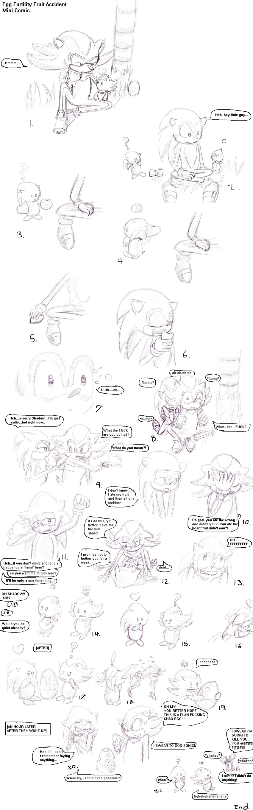angry animextremex blush chao english_text food fruit hedgehog humor intimacy male male/male mammal mini_comic rodent sex shadow_the_hedgehog shaking shocked sketch sonic_(series) sonic_the_hedgehog surprise text video_games