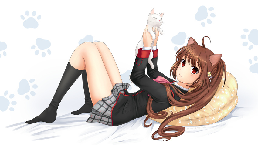 animal_ears brown_hair cat cat_ears lennon little_busters! natsume_rin orikanekoi red_eyes tagme
