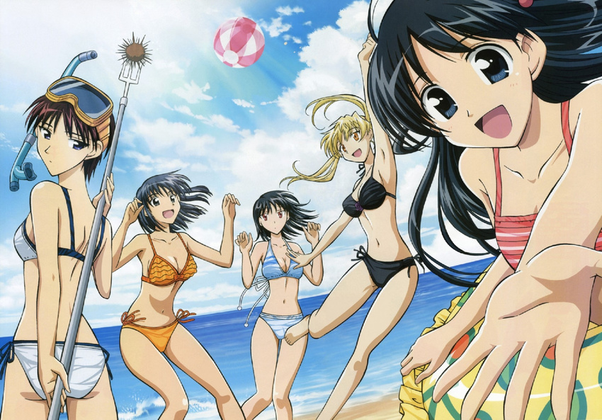 highres megami sawachika_eri school_rumble suou_mikoto swimsuit takano_akira tsukamoto_tenma tsukamoto_yakumo