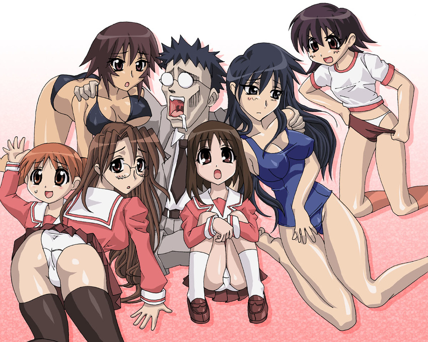 azumanga_daioh kagura kasuga_ayumu kimura mihama_chiyo mizuhara_koyomi sakaki takino_tomo