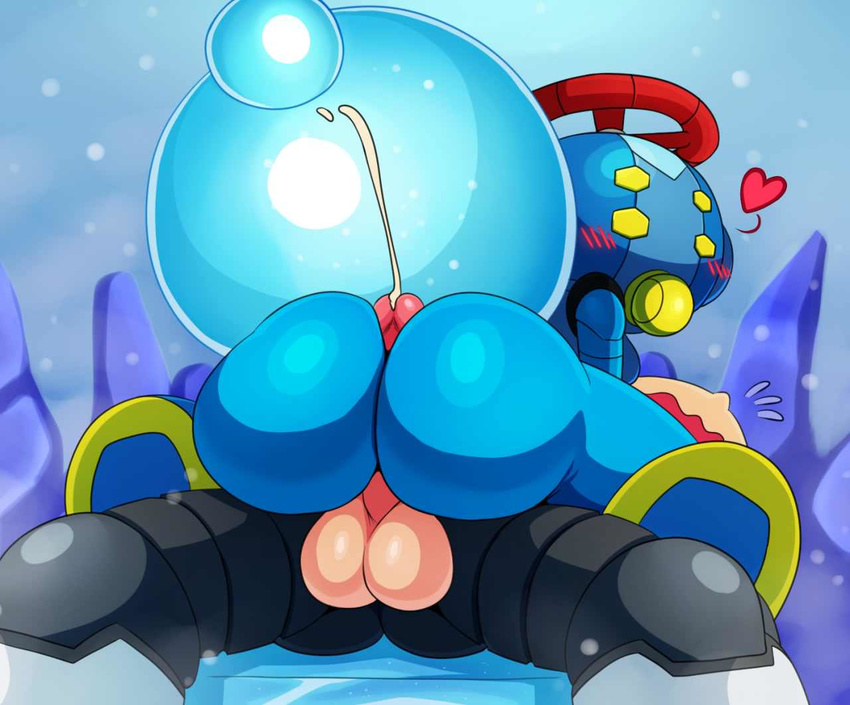 &lt;3 android balls beck_(mn9) big_butt blusing butt cryosphere_(mn9) cum female hot_dogging machine male mighty_no._9 not_furry orgasm penis robot sssonic2