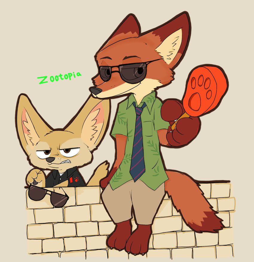 1184268486_(artist) 2016 anthro canine clothed clothing disney fennec finnick fox fur male mammal necktie nick_wilde orange_fur zootopia