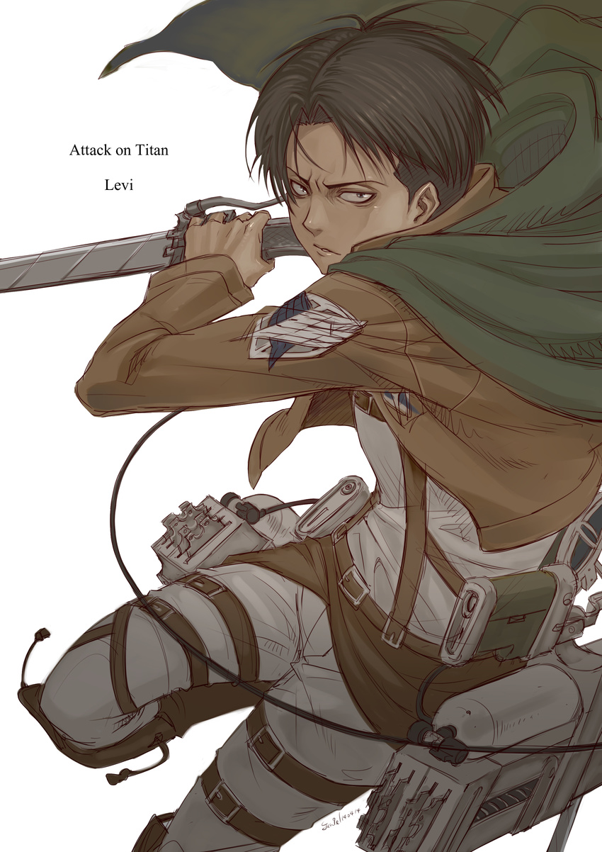 amber) levi male shingeki_no_kyojin signed taniel_(atelier weapon