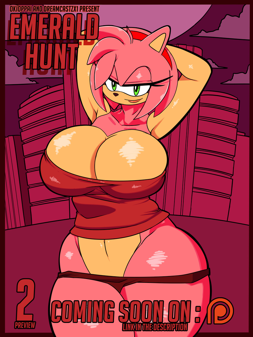 amy_rose big_breasts breasts curves dreamcastzx1 female hedgehog huge_breasts mammal okioppai solo sonic_(series)