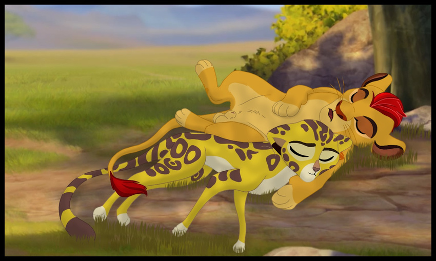 2016 balls cheetah cub cuddling disney duo feline female fuli fur kaion kion lion male male/female mammal penis sleeping the_lion_guard the_lion_king young