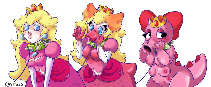 birdo cavitees mario_bros nintendo peach_(disambiguation) princess royalty sequence transformation video_games