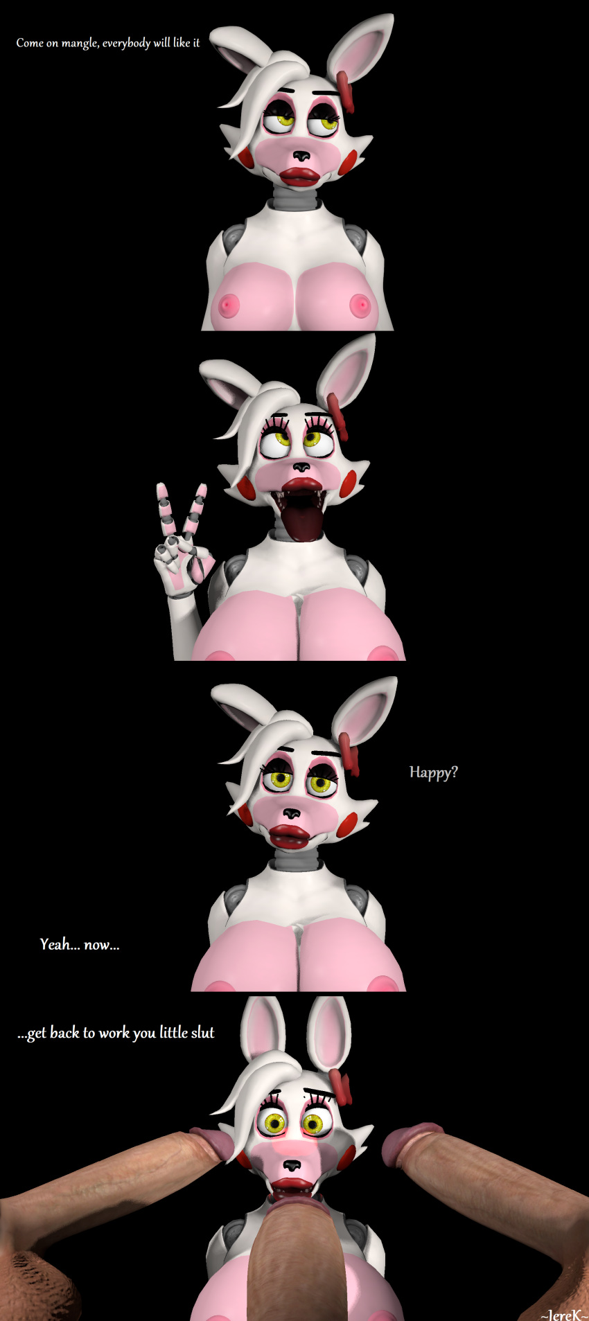 absurd_res animatronic anthro big_breasts breasts canine disembodied_penis female five_nights_at_freddy's five_nights_at_freddy's_2 fox gangbang group group_sex hi_res jerek_(artist) machine male male/female mammal mangle_(fnaf) nipples nude penis robot sex solo_focus video_games