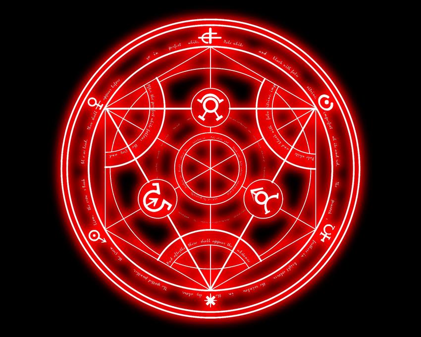 1280x1024 black fullmetal_alchemist logo magic_circle octogram summoning symbol