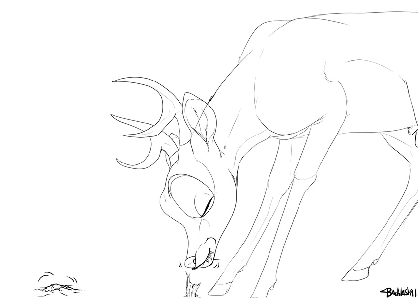 animal_genitalia antlers backlash91 balls bambi bambi_(film) black_and_white cervine conditional_dnp deer digital_drawing_(artwork) digital_media_(artwork) disney eating eyes_closed feral fully_sheathed hooves horn line_art male mammal monochrome motion_lines quadruped sheath side_view signature smile solo sound_effects uhoh