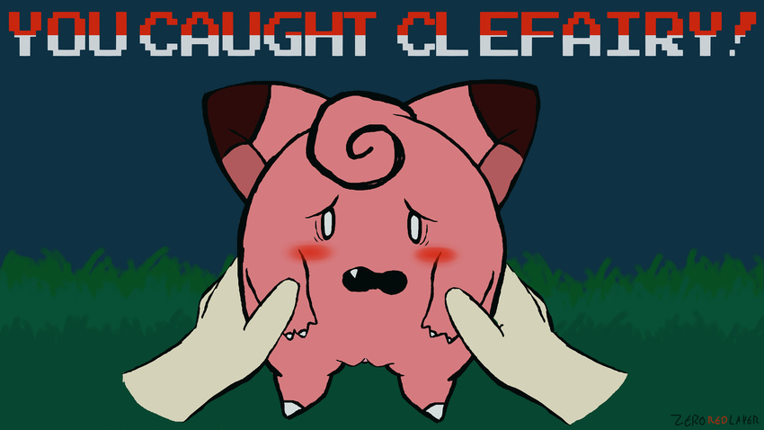 blush clefairy disembodied_hand female mamal nintendo pok&eacute;mon pussy text video_games zero_red_layer