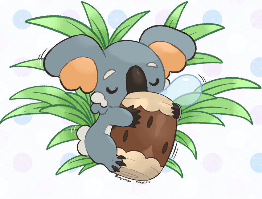 2016 grass koala komala mammal marsupial nintendo pok&eacute;mon sleeping video_games yajuu