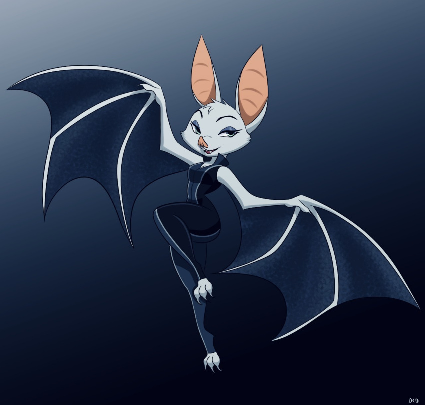 anthro bodysuit chiropteran clothed clothing curves disney fan_character female femme_fatale hi_res mammal microchiropteran phyllostomid portrait simple_background skeletonguys-and-ragdolls skinsuit solo tight_clothing vampire_bat wings yangochiropteran zootopia