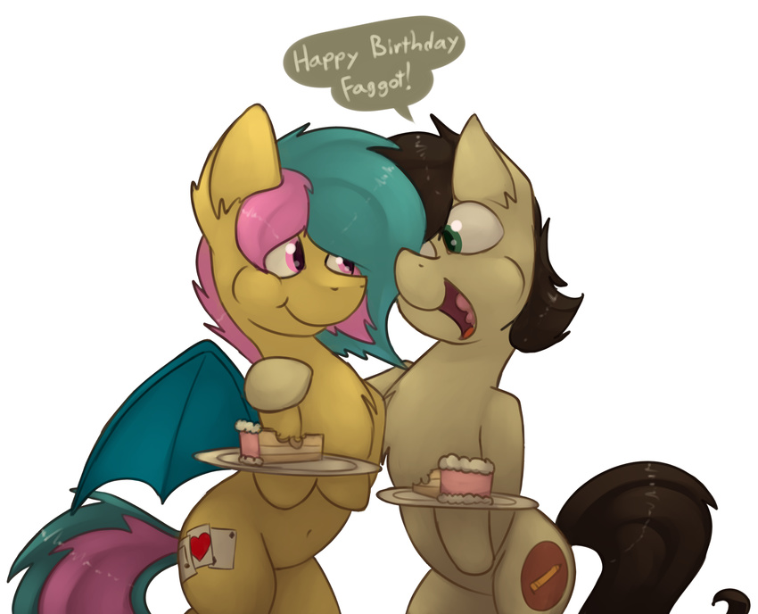 birthday cake dialogue equine fan_character food horse mammal marsminer my_little_pony phyra pone_keith pony