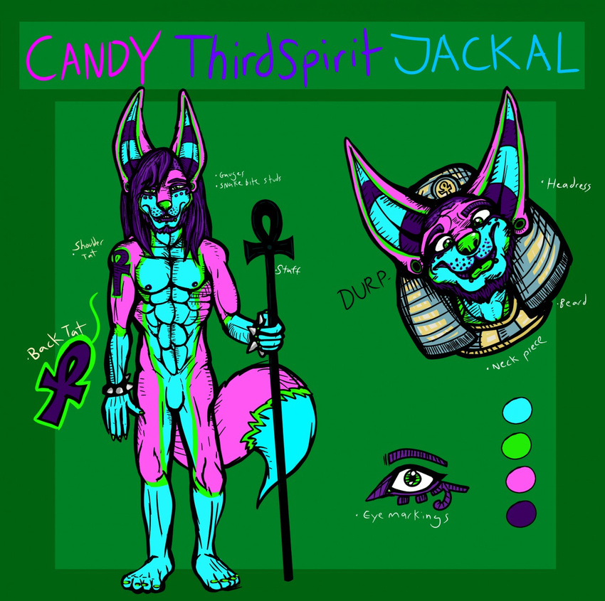 candy canine diety egyptian food jackal mammal model_sheet randoonest thirdspirit