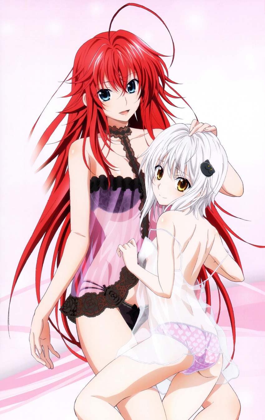 ass bra breast_hold highschool_dxd lingerie pantsu rias_gremory see_through toujou_koneko