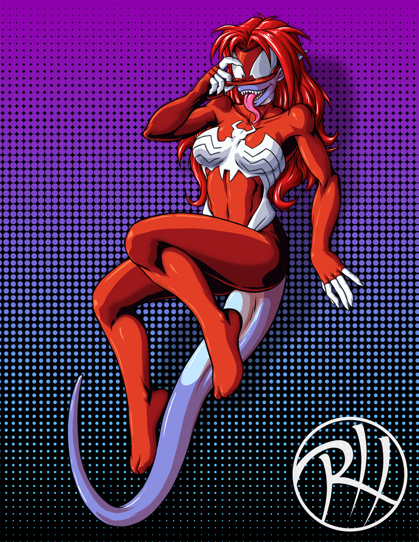 alien armpits cosplay costume digital_media_(artwork) female hair marvel predaguy red_hair spandex spider-man_(series) spider-woman vik