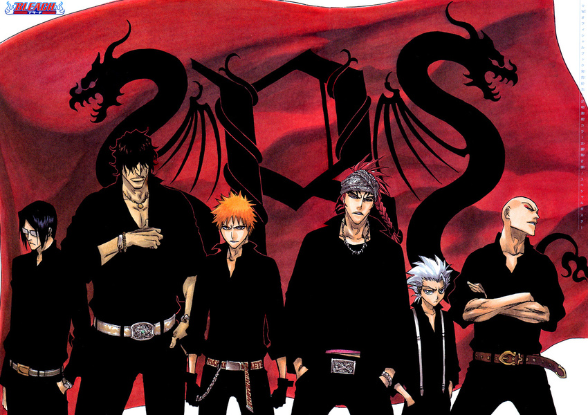 abarai_renji bleach hitsugaya_toushirou ishida_uryuu kurosaki_ichigo madarame_ikkaku sado_yasutora