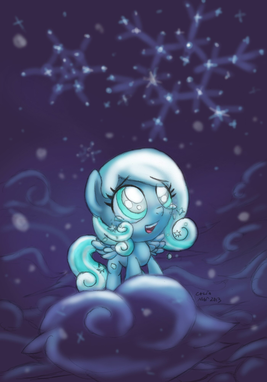 2013 cazra equine fan_character female mammal my_little_pony pegasus snowdrop_(character) snowflake solo tears wings