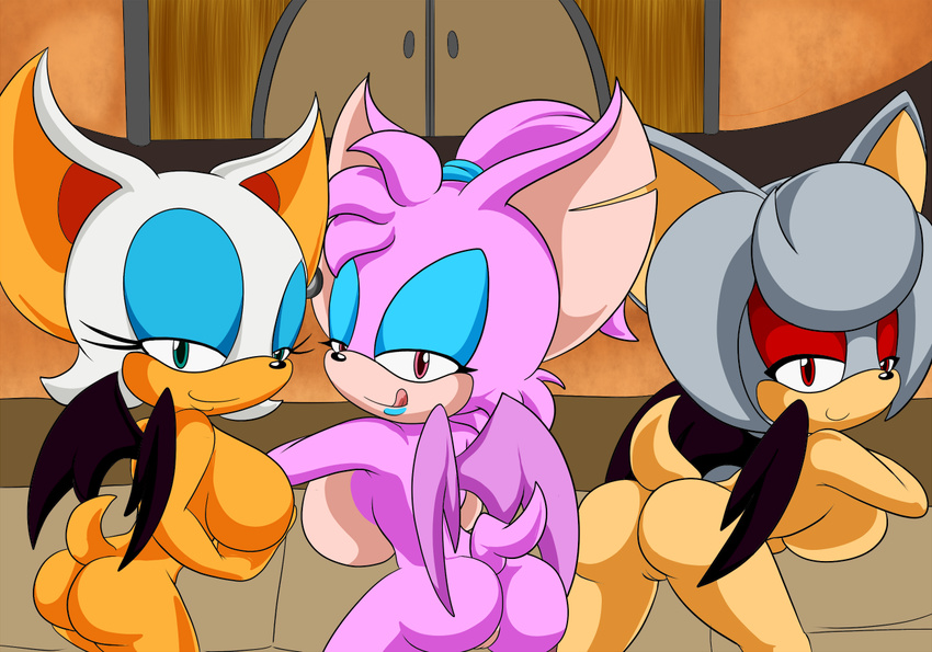 2016 anthro bat bessi_the_bat big_breasts bigdon1992 breasts butt fan_character female group huge_breasts mammal nude pussy rouge_the_bat sonic_(series)
