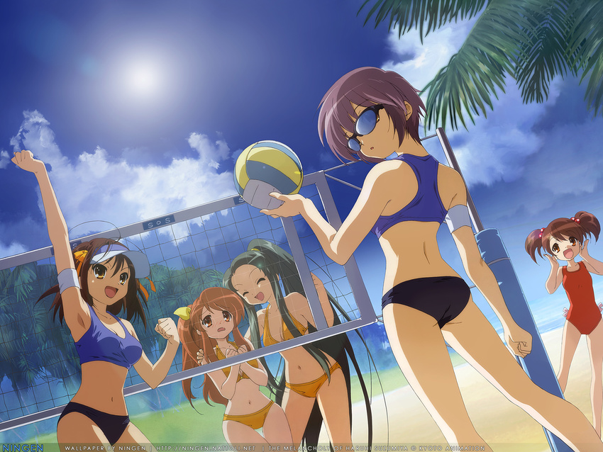 asahina_mikuru ikeda_shouko kyon_no_imouto nagato_yuki suzumiya_haruhi suzumiya_haruhi_no_yuuutsu swimsuit tsuruya