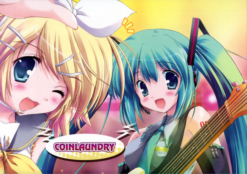 hatsune_miku kagamine_rin maruchan tagme vocaloid