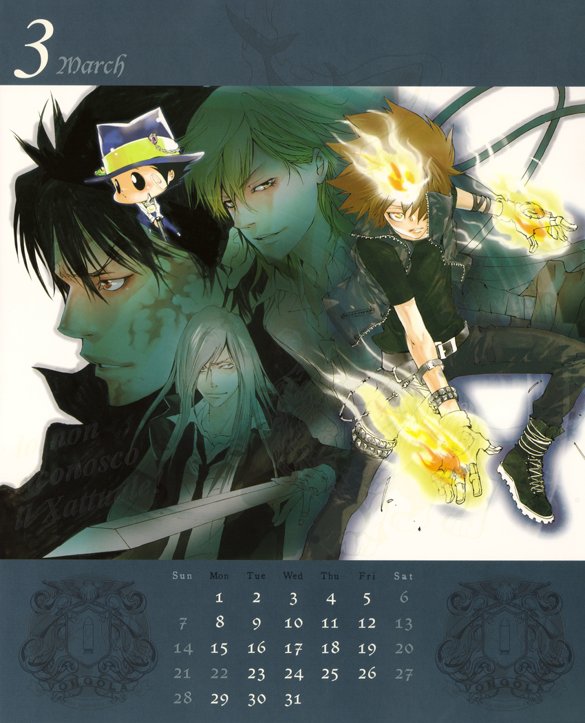 calendar dino gun katekyo_hitman_reborn! male reborn sawada_tsunayoshi superbi_squalo sword tagme xanxus