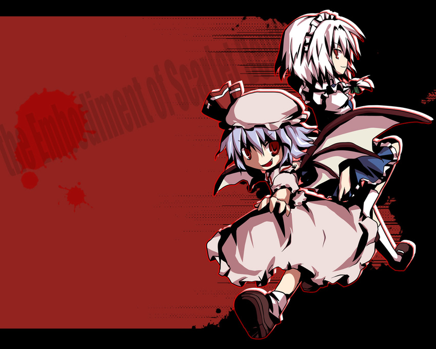 bangs bat_wings dollar izayoi_sakuya multiple_girls remilia_scarlet touhou wings