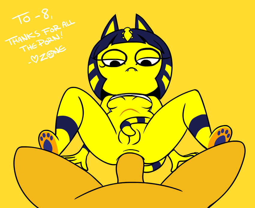 anal animal_crossing ankha cat english_text fangs feline female male mammal nintendo penis pussy text video_games zone