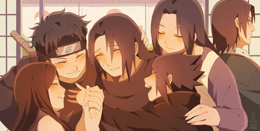 2_girls 2girls 4boys black_hair brothers brown_hair eyes_closed family father father_and_son long_hair mother mother_and_son multiple_boys multiple_girls naruto short_hair tagme uchiha_fugaku uchiha_itachi uchiha_izumi uchiha_mikoto uchiha_sasuke uchiha_shisui