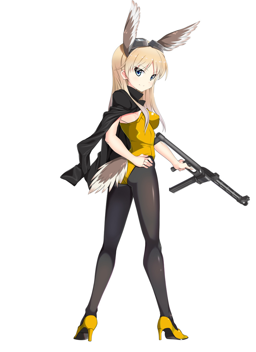 a9b_(louis814) animal_ears ass gun hanna-justina_marseille heels pantyhose strike_witches tail