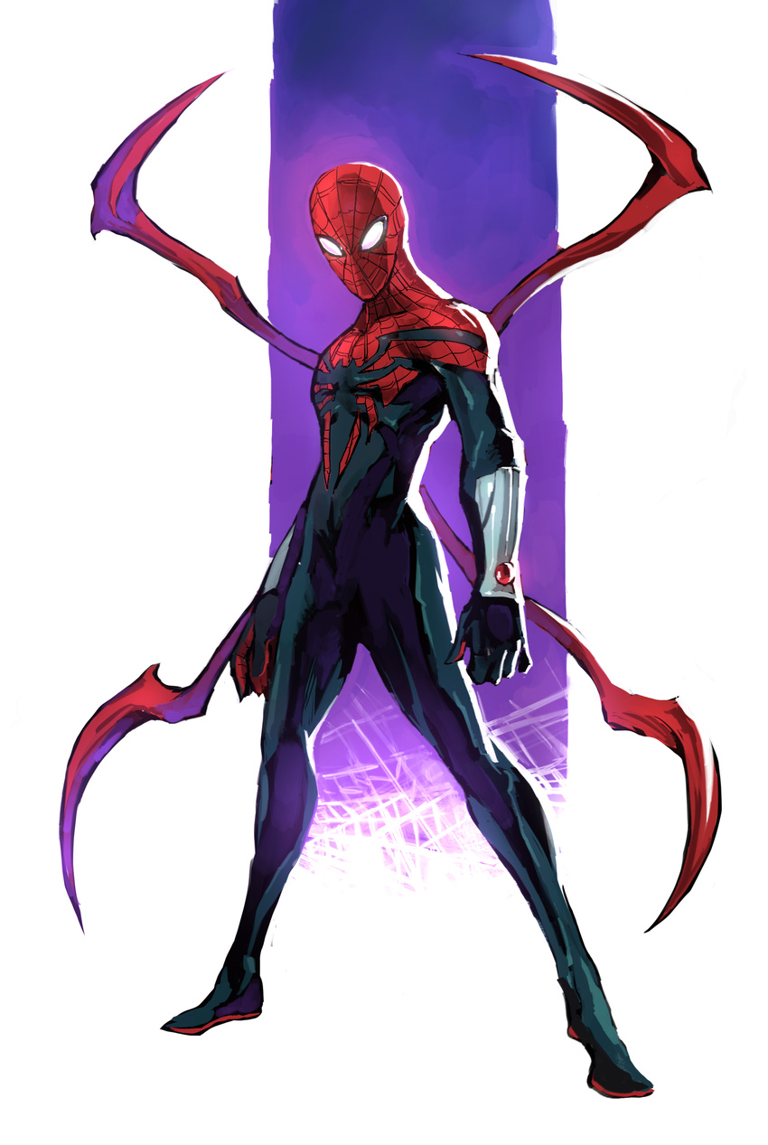 absurdres bodysuit full_body highres male_focus marvel naratani solo spider-man spider-man_(series) superhero