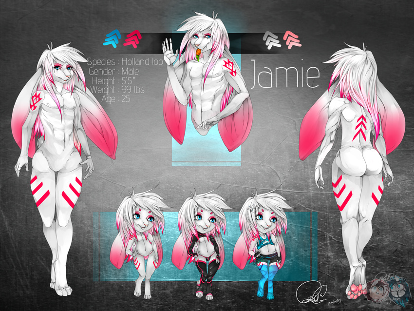 abs arrow butt carrot cute eating eyeshadow feet fem food fur girly hair hair_bun holland invalid_color invalid_tag jamie lagomorph lop makeup male mammal model_sheet ombre pads_(disambiguation) paws rabbit sheet_(disambiguation) shy tnttiger124 vegetable zingiber