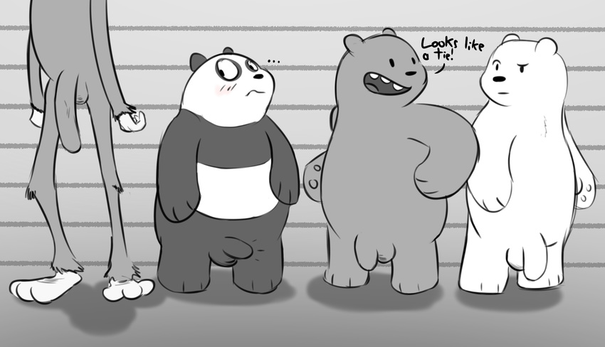 anthro balls bear cartoon_network charlie_(we_bare_bears) erection grizzly_(character) grizzly_bear ice_bear long_penis male male/male mammal panda panda_(character) penis polar_bear unknown_artist we_bare_bears