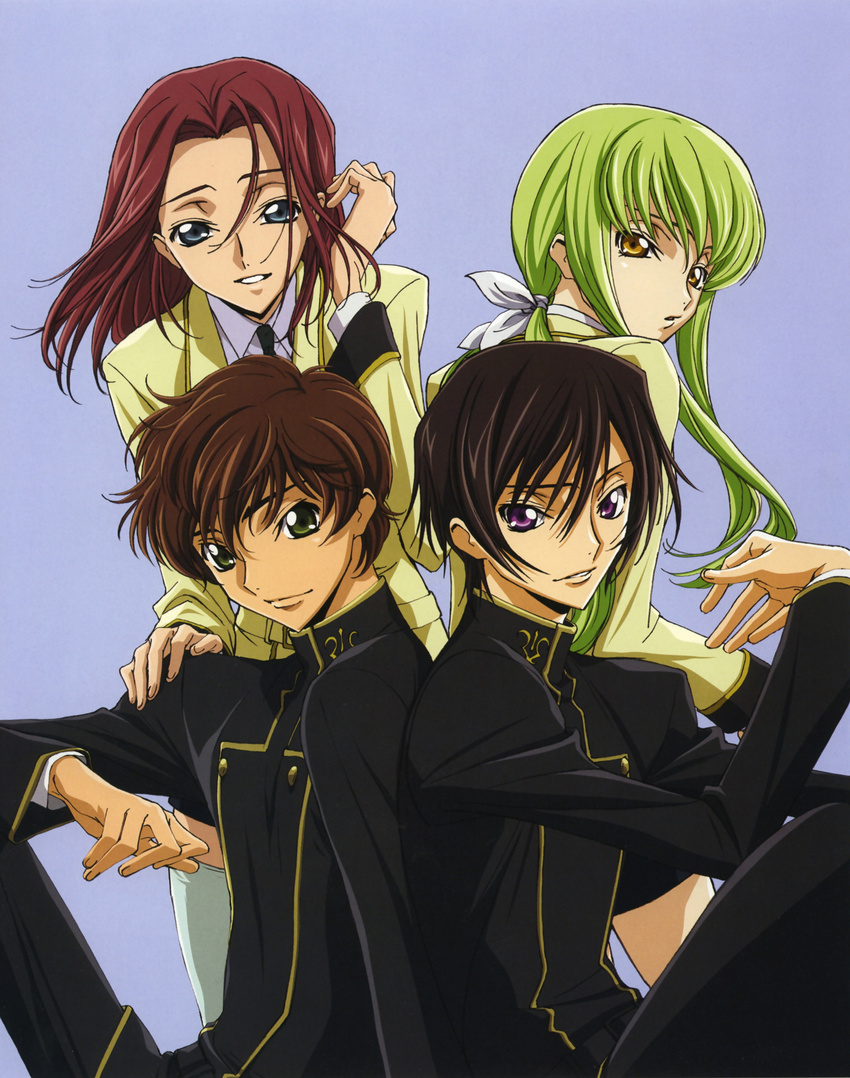 absurdres c.c. cc chiba_yuriko code_geass highres kallen_stadtfeld kururugi_suzaku lelouch_lamperouge seifuku