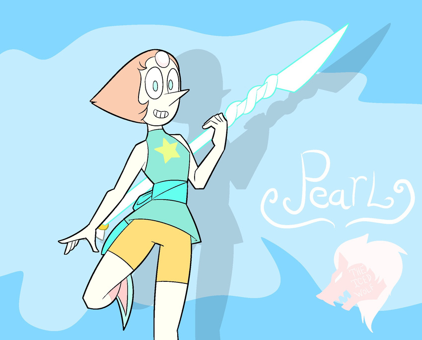 2016 alien breasts cartoon_network clothed clothing cute digital_media_(artwork) english_text female gem_(species) hair happy hi_res humanoid not_furry pearl_(steven_universe) simple_background smile steven_universe text theicedwolf