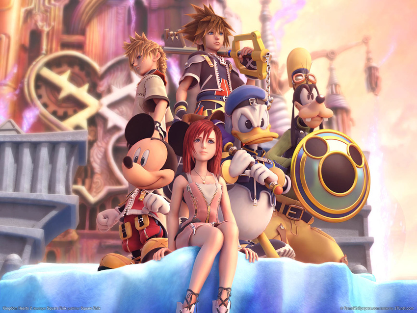 3d donald_duck goofy group kairi kingdom_hearts mickey roxas sora