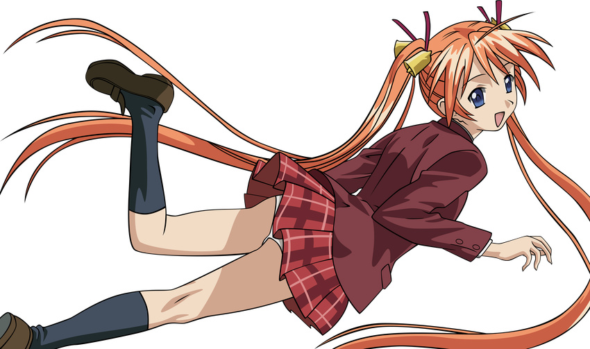 absurdres highres kagurazaka_asuna mahou_sensei_negima! negativezero non-web_source plaid plaid_skirt skirt socks solo transparent_background vector_trace