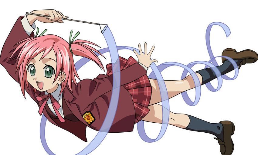 absurdres full_body highres mahou_sensei_negima! negativezero non-web_source plaid plaid_skirt sasaki_makie skirt solo transparent_background vector_trace