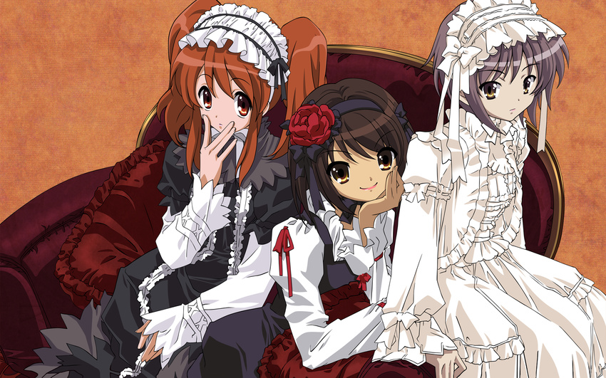 asahina_mikuru goth-loli nagato_yuki suzumiya_haruhi suzumiya_haruhi_no_yuuutsu