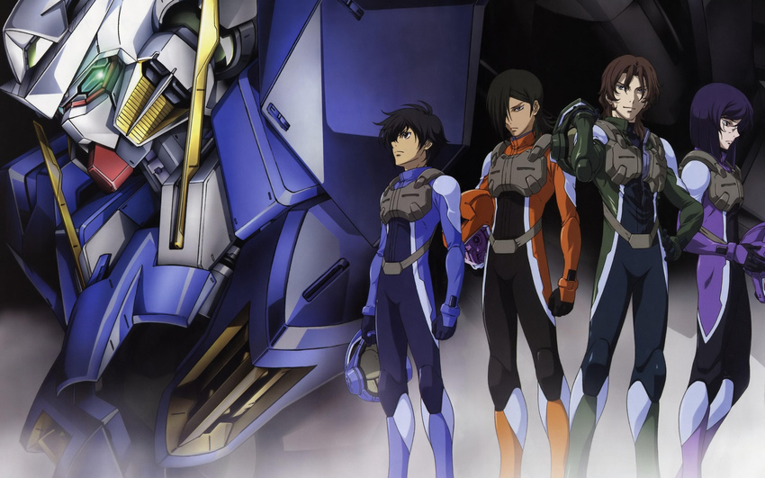 allelujah_haptism exia lockon_stratos mobile_suit_gundam mobile_suit_gundam_00 setsuna_f_seiei tieria_erde