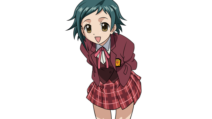 absurdres asymmetrical_hair highres mahou_sensei_negima! murakami_natsumi negativezero non-web_source plaid plaid_skirt skirt solo transparent_background vector_trace