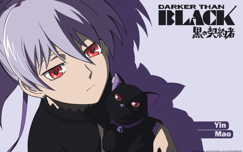 black_cat blue_hair cat darker_than_black highres mao mao_(darker_than_black) red_eyes short_hair yin