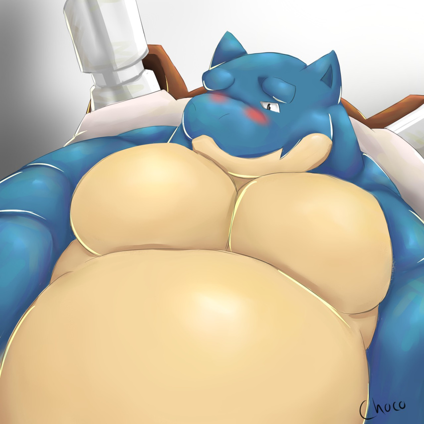 2015 belly biceps blastoise blue_scales blush chococlass clothed clothing colored digital_drawing_(artwork) digital_media_(artwork) eyebrows grey_background looking_at_viewer low-angle_view male multicolored_scales muscular muscular_male nintendo pecs pok&eacute;mon reptile scales scalie selfie shaded shell signature simple_background slightly_chubby smile snout solo tan_scales topless tortoise turtle two_tone_scales video_games
