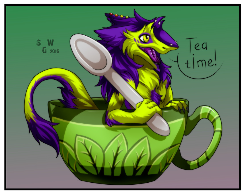 anthro beverage cup sergal silvergrin spoon tea