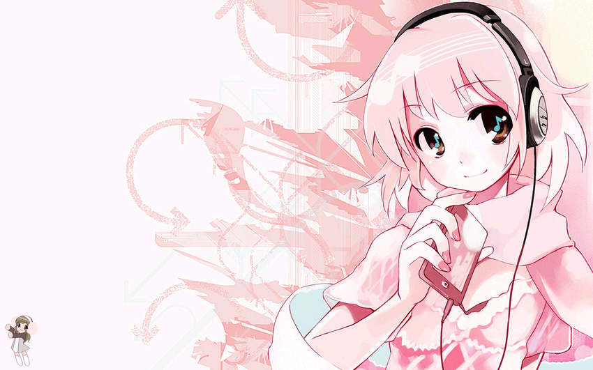 animated headphones pink tagme ushiki_yoshitaka