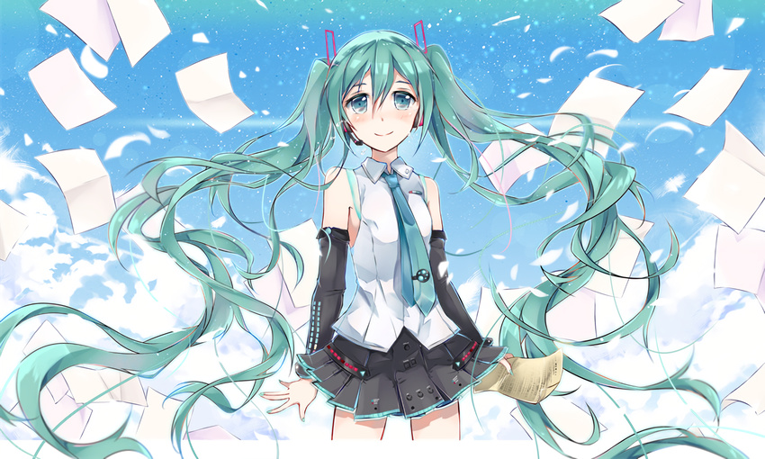 hatsune_miku long_hair sevens_(treefeather) twintails vocaloid waifu2x