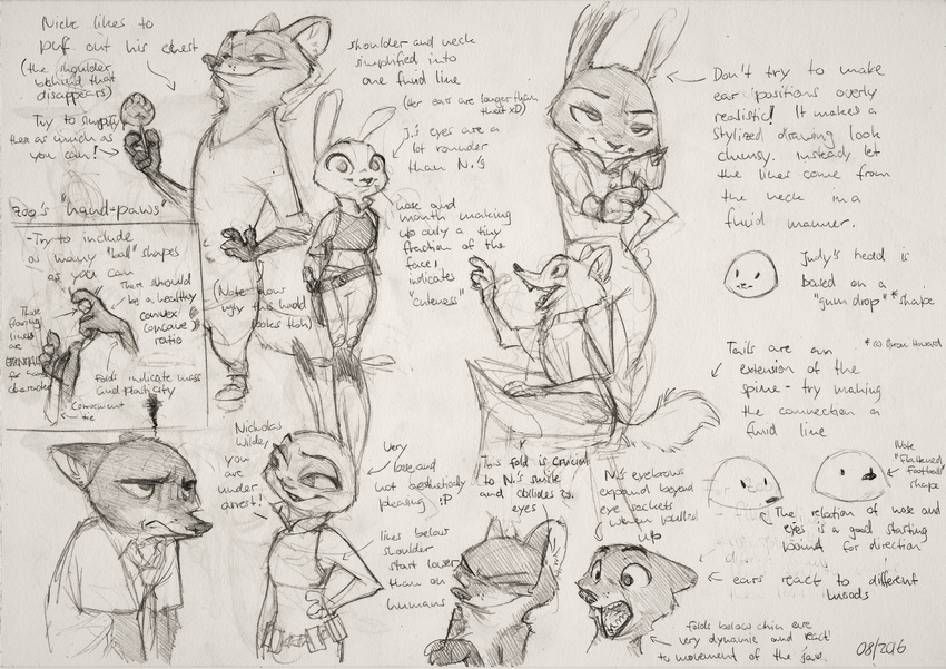 anthro black_and_white canine disney fox how-to male mammal monochrome monoflax nick_wilde simple_background sketch text white_background zootopia