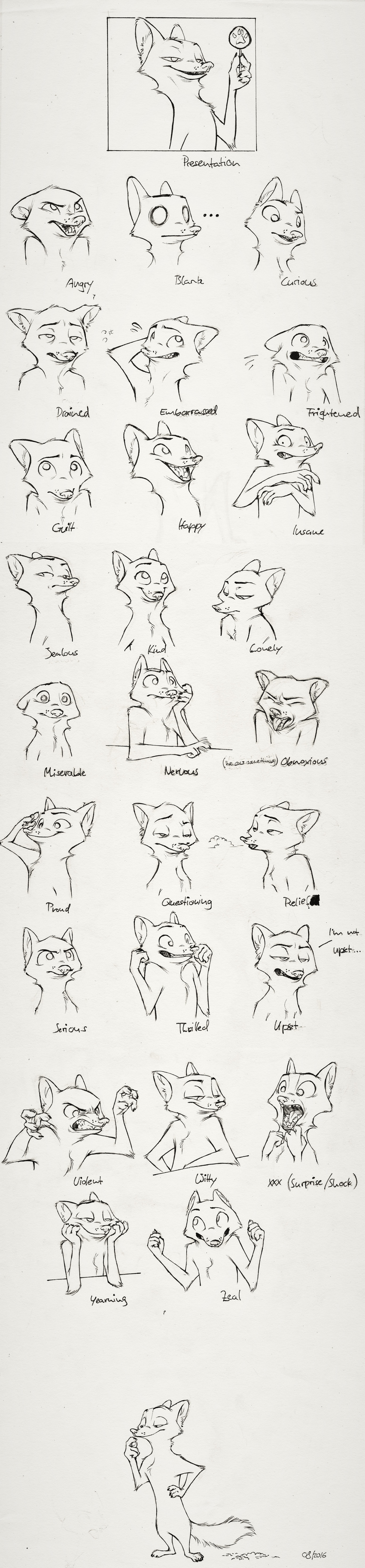 anthro black_and_white canine disney expression_sheet fox male mammal monochrome monoflax nick_wilde pawpsicle simple_background text white_background zootopia