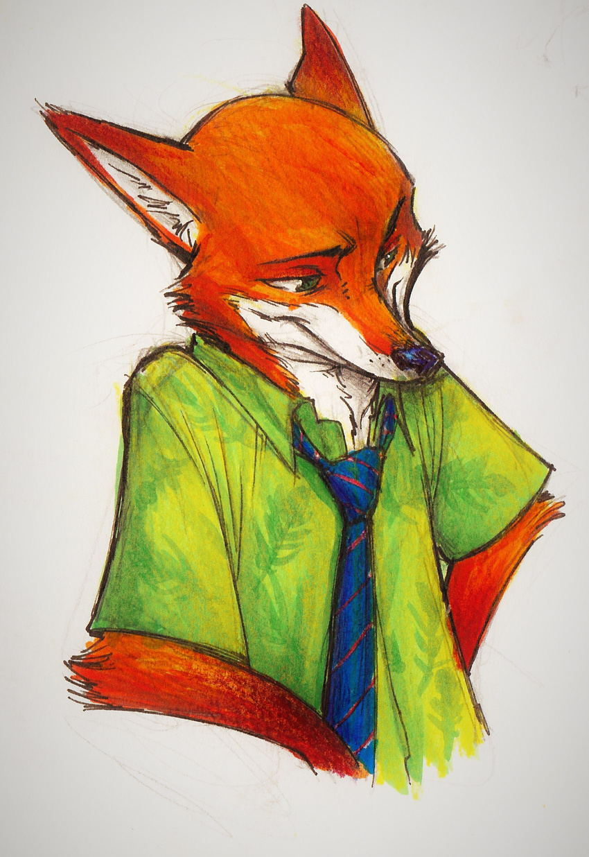 canine clothed clothing disney fox male mammal monoflax nick_wilde simple_background solo white_background zootopia